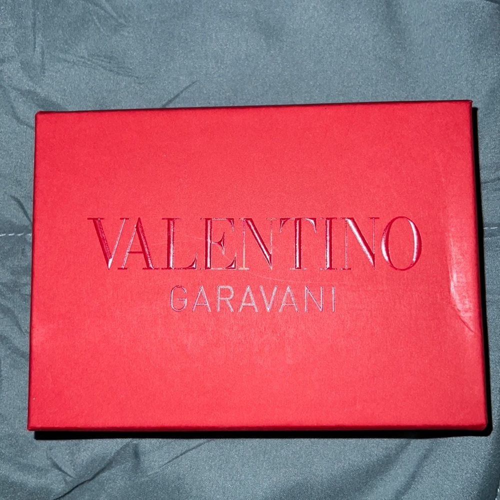 Black studded Valentino card holder